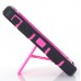 iPhone 4 4s - 3 Piece Hard Plastic Silicone Hybrid Shock Proof Drop KickStand Protective Phone Cover Case - Black Rose